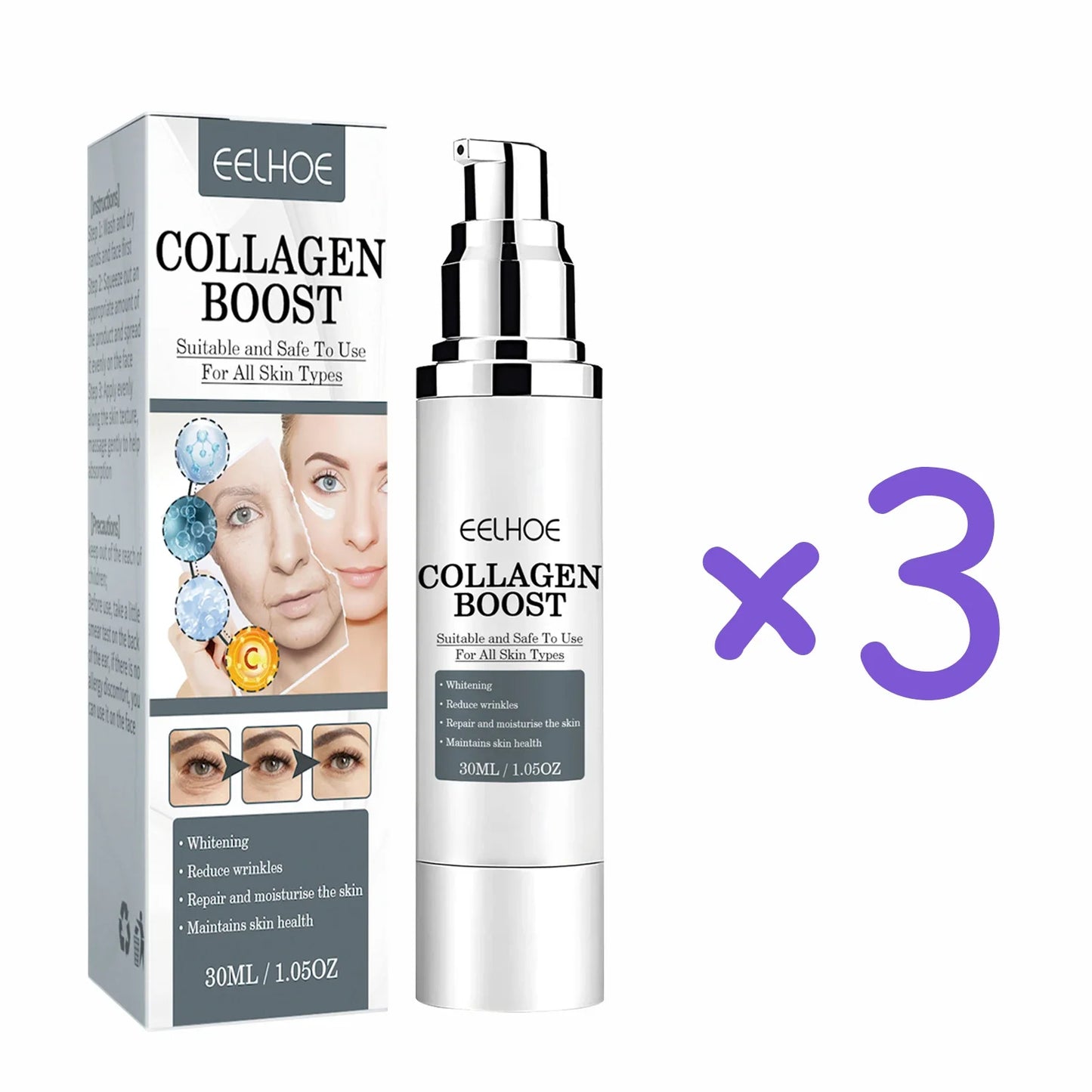 Hyaluronic Acid Anti-Aging Serum for Women Whitening Anti-wrinkle Cream Unisex Facial Collagen Boost Cream Firming Face Care