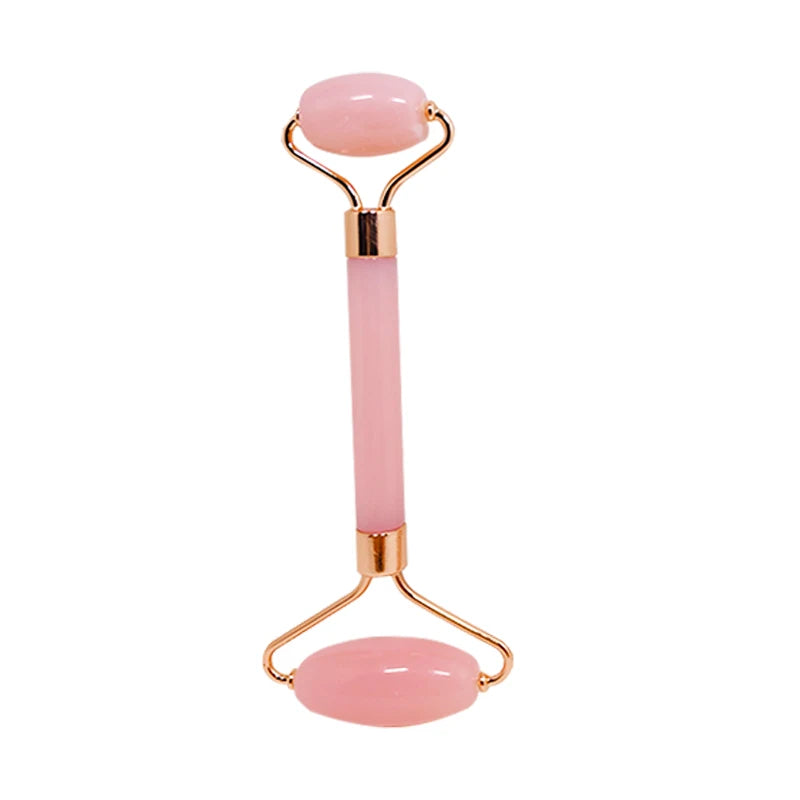 Facial Massager Double Head Roller Beauty Stick Heart Shaped Scraping Tablets Pink for Full Body Massage Tools Pink IW and Set