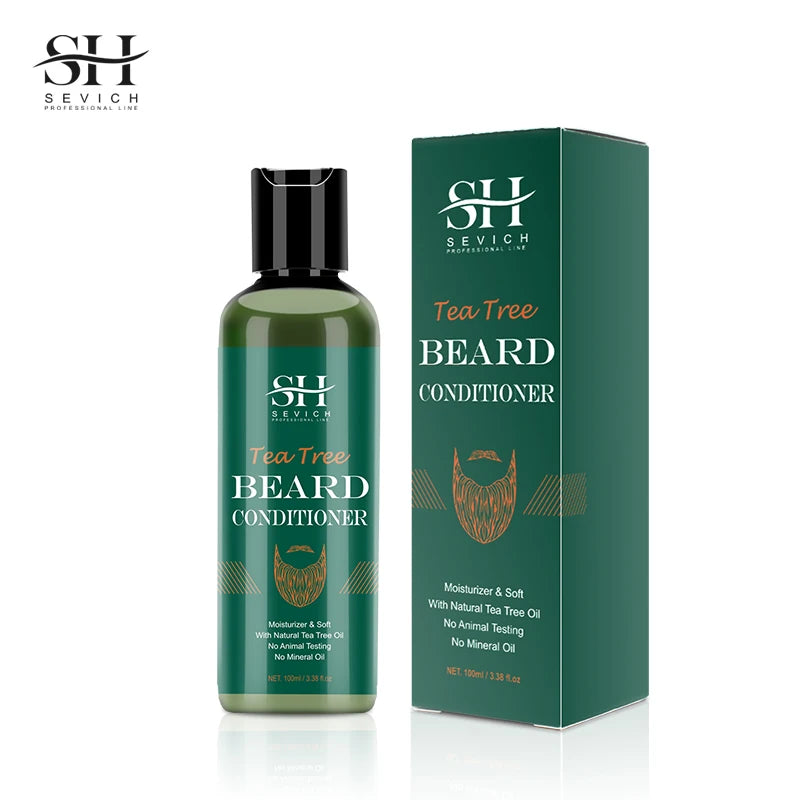 Beard Growth Kit For Men Tea Tree Hair Enhancer Thicker Beard Care Oil Nourishing Moisturizing Beard Conditioner Anti Hair Loss