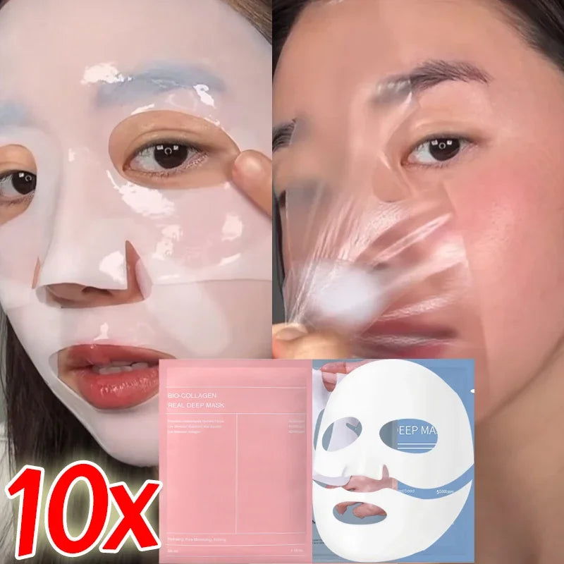 Bio-Collagen Face Mask Hydrogel Soft Gel Refreshing Brightening Hydrating Overnight Mask Deep Moisturizing for Women Skin Care