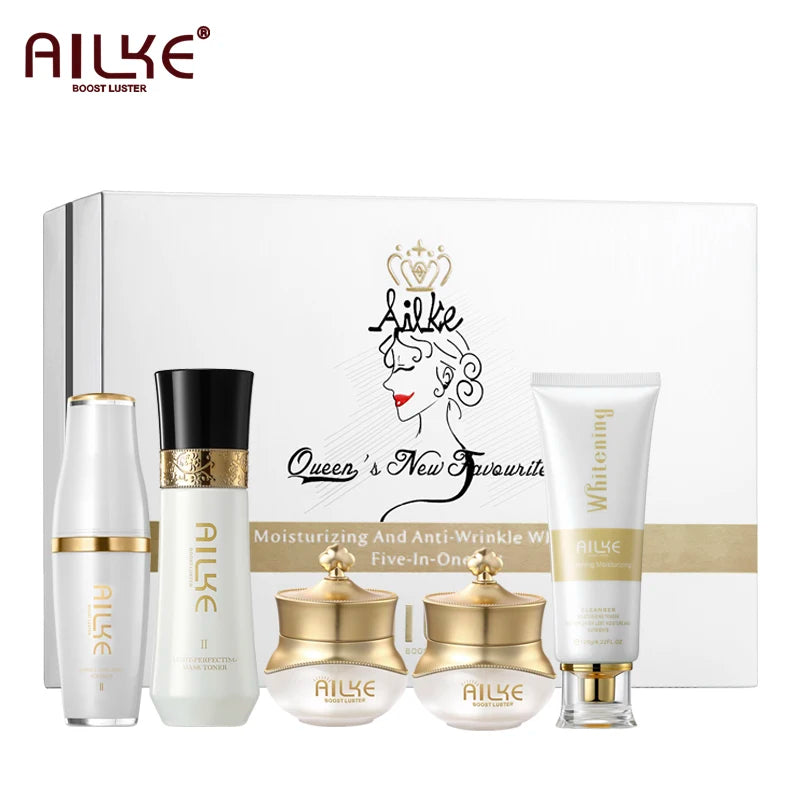 AILKE Lightening Face Care Set, Remove Spots, Stains, Clean Skin, Whitening Day And Night Beauty Facial Cream, For Men,Women