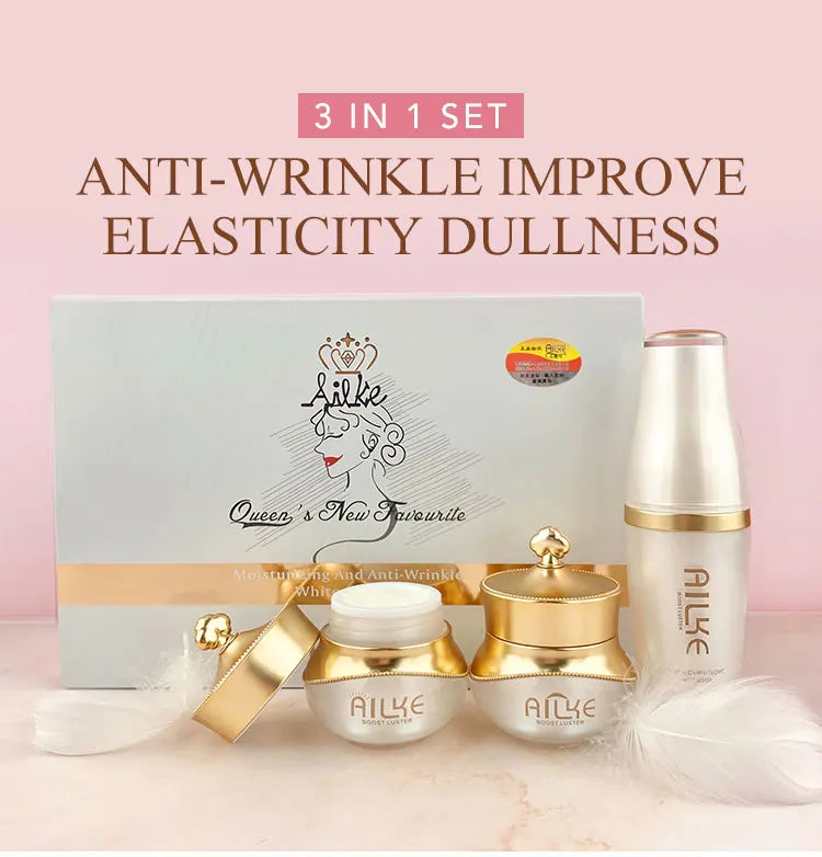 AILKE Lightening Face Care Set, Remove Spots, Stains, Clean Skin, Whitening Day And Night Beauty Facial Cream, For Men,Women